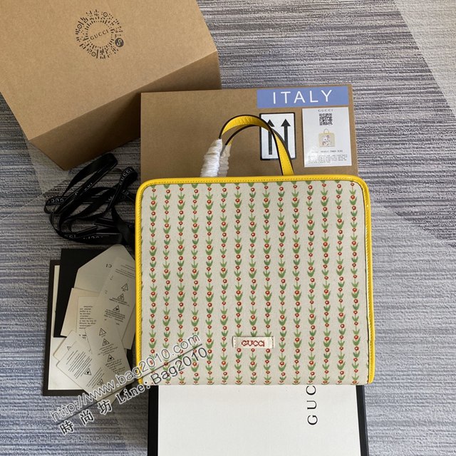 Gucci新款女包 古馳GG系列2021新款兒童托特購包購物袋 Gucci方形復古手提袋肩背包 605614  ydg3219
